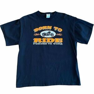 Born to Ride Forced to Work Mens T-Shirt‎ Black L